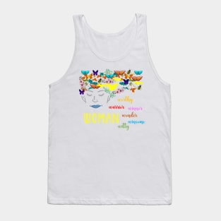 Floral Feminist Butterfly Lover Women's Motivation Tank Top